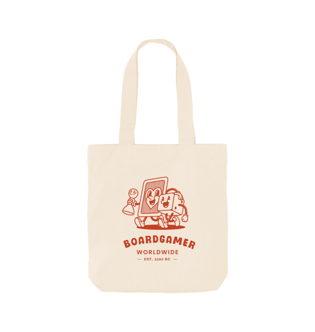 Natural Boardgamer Oat Tote Bag \/ Orange